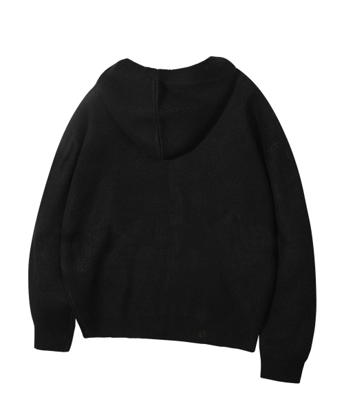 GAINSBORO(ゲインズボロ)の「ラブスタ ニットフードジップアップ_ブラック(ニット/セーター・メンズ・ブラック・SMALL/MEDIUM/LARGE)」の2枚目の写真