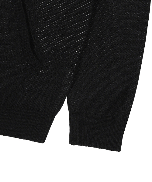 GAINSBORO(ゲインズボロ)の「ラブスタ ニットフードジップアップ_ブラック(ニット/セーター・メンズ・ブラック・SMALL/MEDIUM/LARGE)」の6枚目の写真