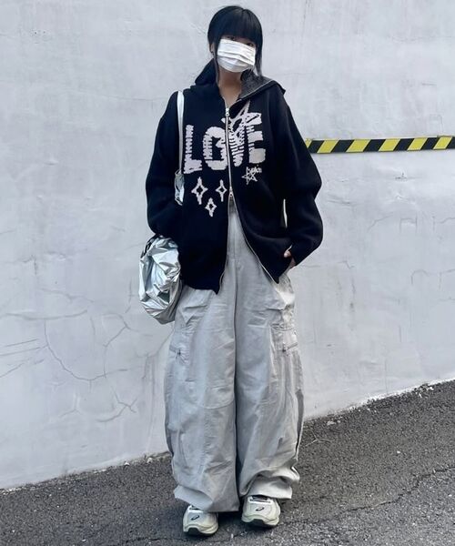 GAINSBORO(ゲインズボロ)の「ラブスタ ニットフードジップアップ_ブラック(ニット/セーター・メンズ・ブラック・SMALL/MEDIUM/LARGE)」の8枚目の写真