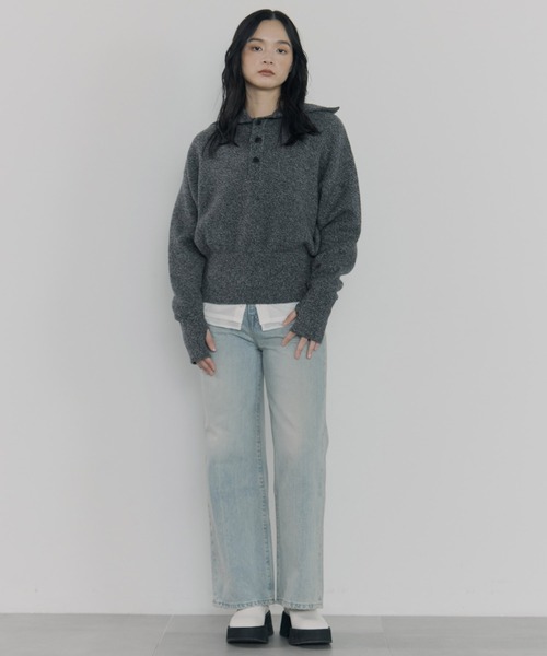 STUDIOUS（ステュディオス）の「【ROUTINE/ルーティン】《STUDIOUS別注》SAILOR COLLAR KNIT/セーラーカラーニット（ニット/セーター・レディース・ホワイト/ブラック/ベージュ・1）」の20枚目の写真