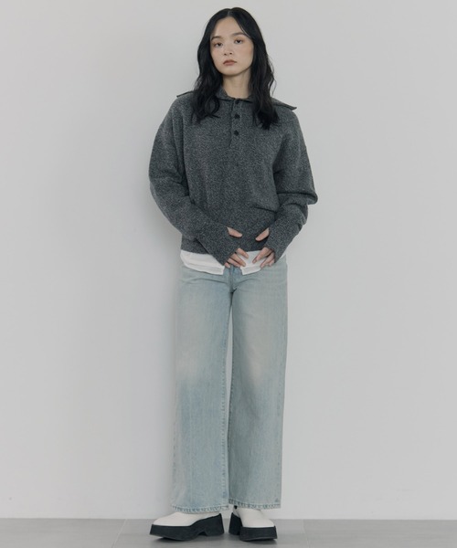 STUDIOUS（ステュディオス）の「【ROUTINE/ルーティン】《STUDIOUS別注》SAILOR COLLAR KNIT/セーラーカラーニット（ニット/セーター・レディース・ホワイト/ブラック/ベージュ・1）」の21枚目の写真