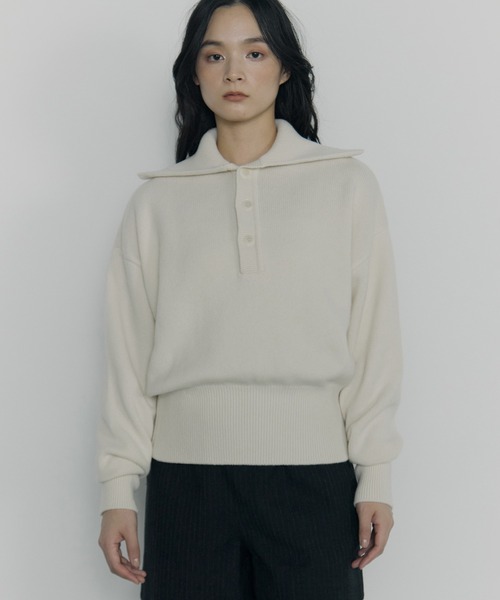 STUDIOUS（ステュディオス）の「【ROUTINE/ルーティン】《STUDIOUS別注》SAILOR COLLAR KNIT/セーラーカラーニット（ニット/セーター・レディース・ホワイト/ブラック/ベージュ・1）」の6枚目の写真