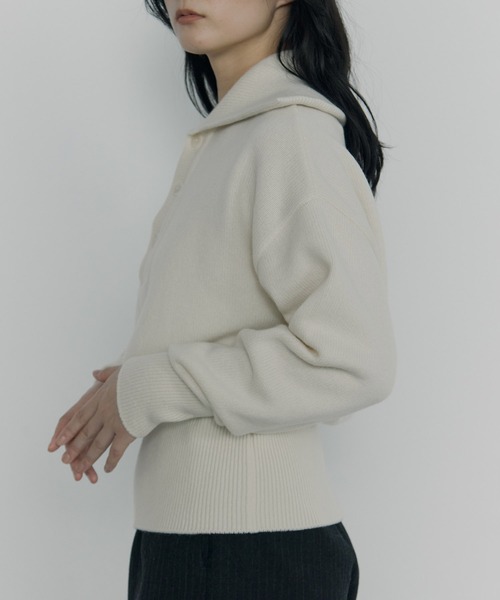 STUDIOUS（ステュディオス）の「【ROUTINE/ルーティン】《STUDIOUS別注》SAILOR COLLAR KNIT/セーラーカラーニット（ニット/セーター・レディース・ホワイト/ブラック/ベージュ・1）」の9枚目の写真