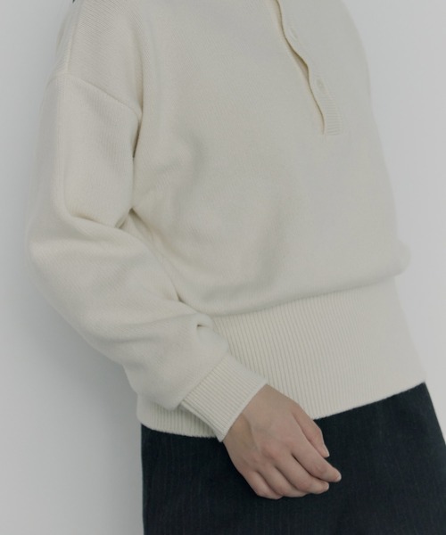 STUDIOUS（ステュディオス）の「【ROUTINE/ルーティン】《STUDIOUS別注》SAILOR COLLAR KNIT/セーラーカラーニット（ニット/セーター・レディース・ホワイト/ブラック/ベージュ・1）」の11枚目の写真