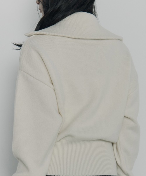 STUDIOUS（ステュディオス）の「【ROUTINE/ルーティン】《STUDIOUS別注》SAILOR COLLAR KNIT/セーラーカラーニット（ニット/セーター・レディース・ホワイト/ブラック/ベージュ・1）」の12枚目の写真