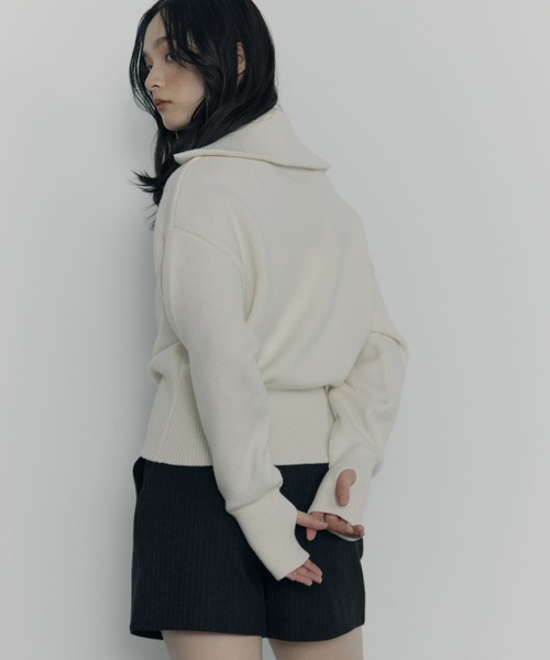 STUDIOUS（ステュディオス）の「【ROUTINE/ルーティン】《STUDIOUS別注》SAILOR COLLAR KNIT/セーラーカラーニット（ニット/セーター・レディース・ホワイト/ブラック/ベージュ・1）」の7枚目の写真