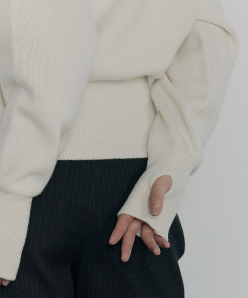 STUDIOUS（ステュディオス）の「【ROUTINE/ルーティン】《STUDIOUS別注》SAILOR COLLAR KNIT/セーラーカラーニット（ニット/セーター・レディース・ホワイト/ブラック/ベージュ・1）」の13枚目の写真