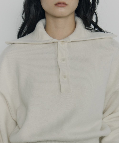 STUDIOUS（ステュディオス）の「【ROUTINE/ルーティン】《STUDIOUS別注》SAILOR COLLAR KNIT/セーラーカラーニット（ニット/セーター・レディース・ホワイト/ブラック/ベージュ・1）」の8枚目の写真