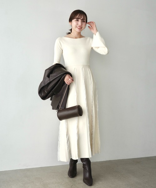 新品同様 anuans ニットワンピース FREE ホワイト レディース 新品同様 anuans ニットワンピース FREE ホワイト レディース