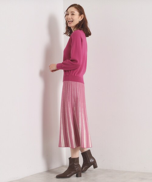 ITS'DEMO（イッツデモ）の「【手洗い可】フレアスカートニットセットアップ（セットアップ・レディース・ブラック系3/ブルー系8/アイボリー系3/ピンク系・00）」の17枚目の写真