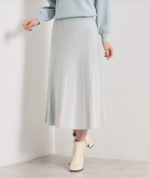 ITS'DEMO（イッツデモ）の「【手洗い可】フレアスカートニットセットアップ（セットアップ・レディース・ブラック系3/ブルー系8/アイボリー系3/ピンク系・00）」の20枚目の写真