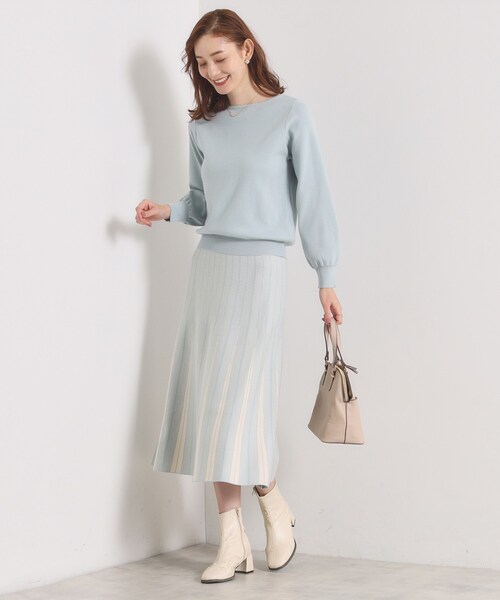 ITS'DEMO（イッツデモ）の「【手洗い可】フレアスカートニットセットアップ（セットアップ・レディース・ブラック系3/ブルー系8/アイボリー系3/ピンク系・00）」の21枚目の写真