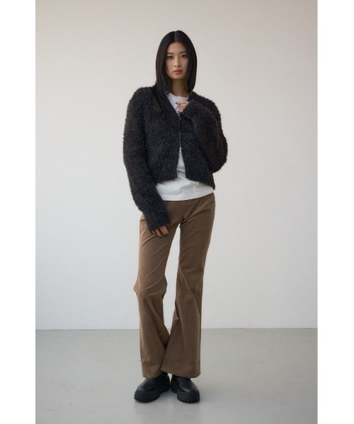 AZUL by moussy(アズールバイマウジー)の「Wジップシャギーニットカーディガン(カーディガン/ボレロ・レディース・ブルー系その他/グレイッシュベージュ/ブラック系その他・FREE)」の7枚目の写真