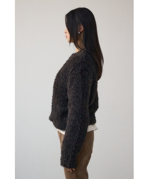 AZUL by moussy(アズールバイマウジー)の「Wジップシャギーニットカーディガン(カーディガン/ボレロ・レディース・ブルー系その他/グレイッシュベージュ/ブラック系その他・FREE)」の9枚目の写真