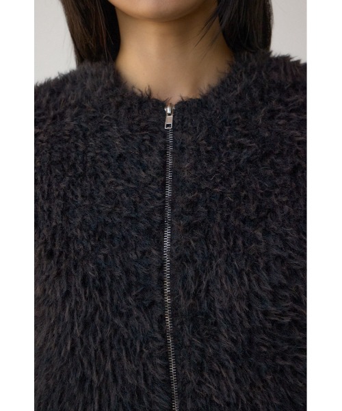 AZUL by moussy(アズールバイマウジー)の「Wジップシャギーニットカーディガン(カーディガン/ボレロ・レディース・ブルー系その他/グレイッシュベージュ/ブラック系その他・FREE)」の11枚目の写真