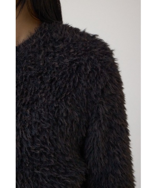 AZUL by moussy(アズールバイマウジー)の「Wジップシャギーニットカーディガン(カーディガン/ボレロ・レディース・ブルー系その他/グレイッシュベージュ/ブラック系その他・FREE)」の12枚目の写真