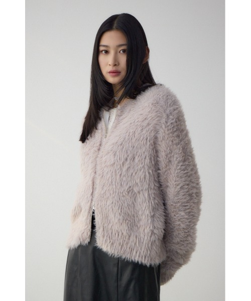 AZUL by moussy(アズールバイマウジー)の「Wジップシャギーニットカーディガン(カーディガン/ボレロ・レディース・ブルー系その他/グレイッシュベージュ/ブラック系その他・FREE)」の17枚目の写真