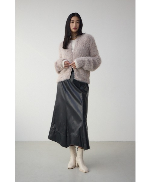 AZUL by moussy(アズールバイマウジー)の「Wジップシャギーニットカーディガン(カーディガン/ボレロ・レディース・ブルー系その他/グレイッシュベージュ/ブラック系その他・FREE)」の18枚目の写真