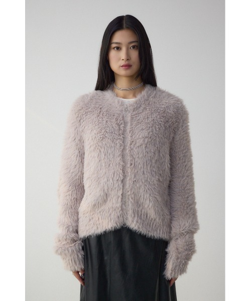 AZUL by moussy(アズールバイマウジー)の「Wジップシャギーニットカーディガン(カーディガン/ボレロ・レディース・ブルー系その他/グレイッシュベージュ/ブラック系その他・FREE)」の19枚目の写真