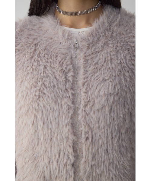 AZUL by moussy(アズールバイマウジー)の「Wジップシャギーニットカーディガン(カーディガン/ボレロ・レディース・ブルー系その他/グレイッシュベージュ/ブラック系その他・FREE)」の22枚目の写真