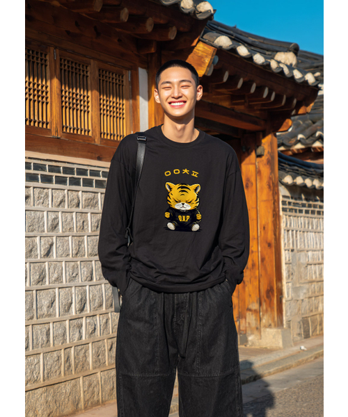 OHP(ワンハンドレッドパーセント)の「OHPxHARMONIA 受け取り書き ベーシック 長袖Tシャツ(Tシャツ/カットソー・メンズ・ホワイト/ブラック・LARGE/X-LARGE/XX-LARGE/MEDIUM)」の6枚目の写真