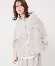 studio CLIP | 先染めコーデュロイジャケット(ノーカラージャケット)