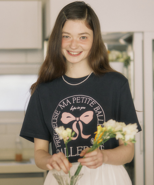 OURHOPE（アワーホープ）の「バレリーナTシャツ - ネイビー（Tシャツ/カットソー・レディース・ネイビー・1(S)/2(M)）」の4枚目の写真