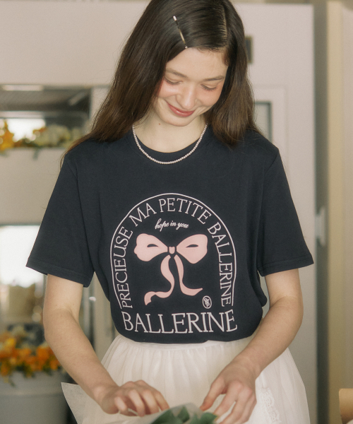OURHOPE（アワーホープ）の「バレリーナTシャツ - ネイビー（Tシャツ/カットソー・レディース・ネイビー・1(S)/2(M)）」の5枚目の写真