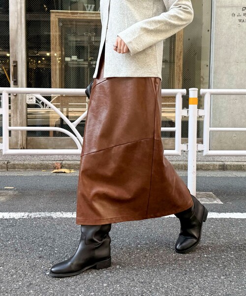 ヴィンテージライクレザースカート