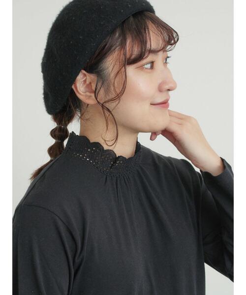 セール】【保温加工】衿レーススタンドネックインナー（Tシャツ