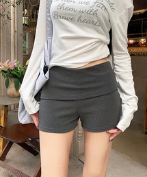 レイヤード風起毛ショートパンツ