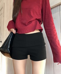 レイヤード風起毛ショートパンツ