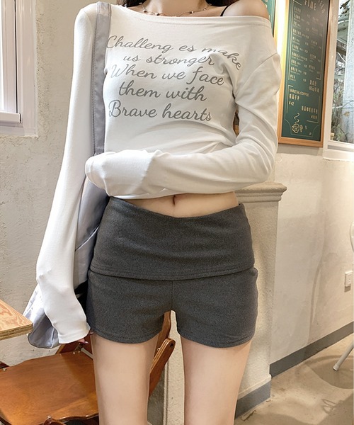 PRIVATE BEACH(プライベートビーチ)の「レイヤード風起毛ショートパンツ(その他パンツ・レディース・ブラック/ダークグレー/グレー・L/M/S)」の8枚目の写真
