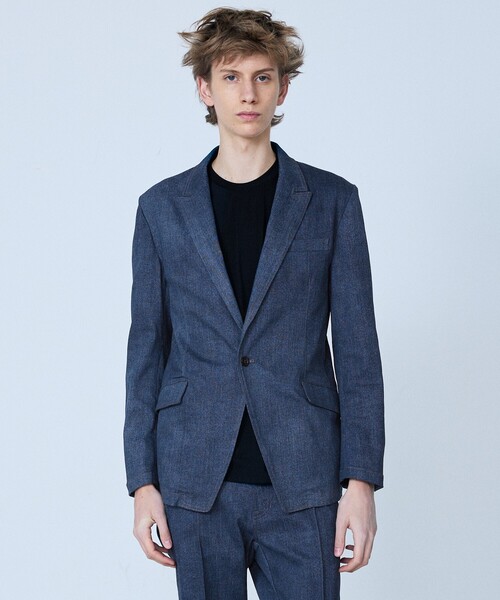5351 POUR LES HOMMES（ゴーサンゴーイチプールオム）の「【セットアップ対応】ピークドラペル デニム ジャケット（テーラードジャケット・メンズ・インディゴブルー/ブラック・44/46/48/50）」の4枚目の写真