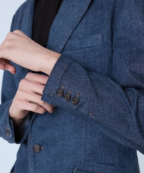 5351 POUR LES HOMMES（ゴーサンゴーイチプールオム）の「【セットアップ対応】ピークドラペル デニム ジャケット（テーラードジャケット・メンズ・インディゴブルー/ブラック・44/46/48/50）」の9枚目の写真