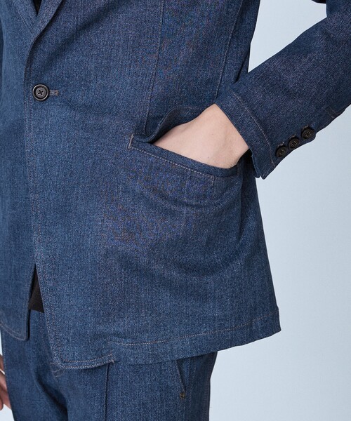 5351 POUR LES HOMMES（ゴーサンゴーイチプールオム）の「【セットアップ対応】ピークドラペル デニム ジャケット（テーラードジャケット・メンズ・インディゴブルー/ブラック・44/46/48/50）」の10枚目の写真