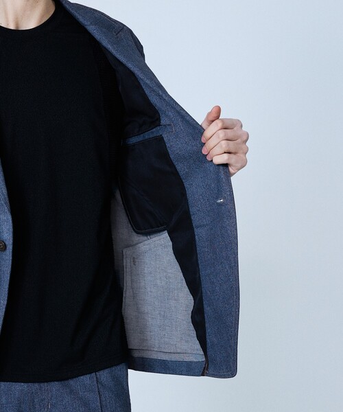 5351 POUR LES HOMMES（ゴーサンゴーイチプールオム）の「【セットアップ対応】ピークドラペル デニム ジャケット（テーラードジャケット・メンズ・インディゴブルー/ブラック・44/46/48/50）」の12枚目の写真