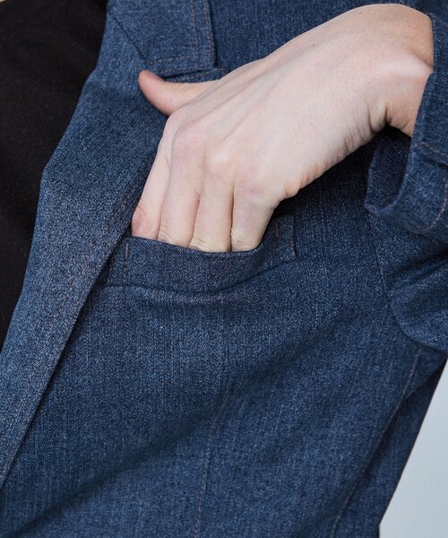 5351 POUR LES HOMMES（ゴーサンゴーイチプールオム）の「【セットアップ対応】ピークドラペル デニム ジャケット（テーラードジャケット・メンズ・インディゴブルー/ブラック・44/46/48/50）」の13枚目の写真