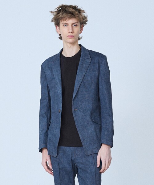 5351 POUR LES HOMMES（ゴーサンゴーイチプールオム）の「【セットアップ対応】ピークドラペル デニム ジャケット（テーラードジャケット・メンズ・インディゴブルー/ブラック・44/46/48/50）」の15枚目の写真