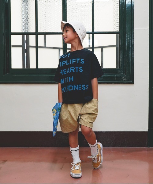 FITH(フィス)の「Old Cotton JOY Tee(Tシャツ/カットソー・キッズ・ブラック/ベージュ・135/145)」の1枚目の写真