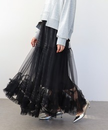 Three Four Time（スリーフォータイム）の「裾ランダムフリルチュールスカート（スカート）」