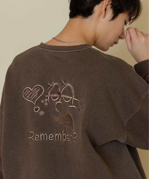 Remember.（リメンバー）の「吹き出し刺繍ロゴスウェット / Speech Bubble Logo Embroidery Sweat（スウェット・メンズ・ネイビー/ブラウン/ライトグレー/ブラック・LARGE/MEDIUM）」の15枚目の写真