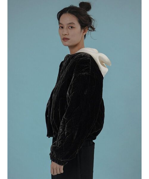 FIKA.(フィーカ)の「Velvet quilting short blouson(その他アウター・レディース・チャコール/オレンジ系3/ミント・MEDIUM)」の7枚目の写真