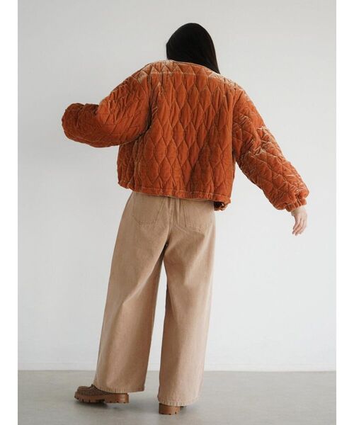 FIKA.(フィーカ)の「Velvet quilting short blouson(その他アウター・レディース・チャコール/オレンジ系3/ミント・MEDIUM)」の21枚目の写真