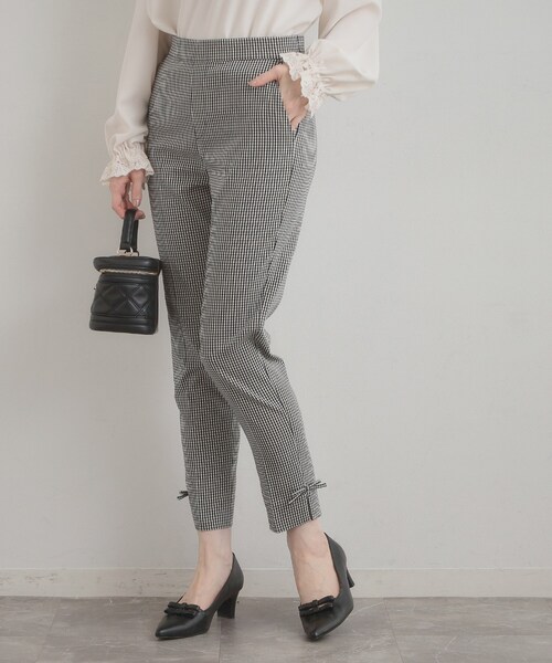 couture brooch（クチュールブローチ）の「リボンハイパーストレッチパンツ（その他パンツ・レディース・ブラック/ネイビー/ブラック系1・40/38/42/36）」の2枚目の写真