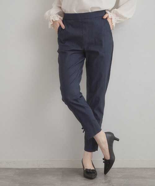 couture brooch（クチュールブローチ）の「リボンハイパーストレッチパンツ（その他パンツ・レディース・ブラック/ネイビー/ブラック系1・40/38/42/36）」の3枚目の写真
