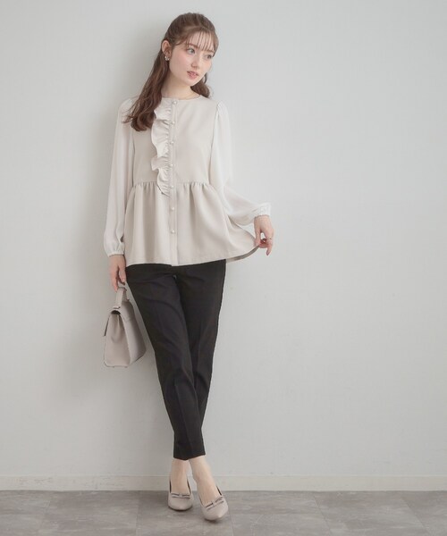 couture brooch（クチュールブローチ）の「リボンハイパーストレッチパンツ（その他パンツ・レディース・ブラック/ネイビー/ブラック系1・40/38/42/36）」の7枚目の写真