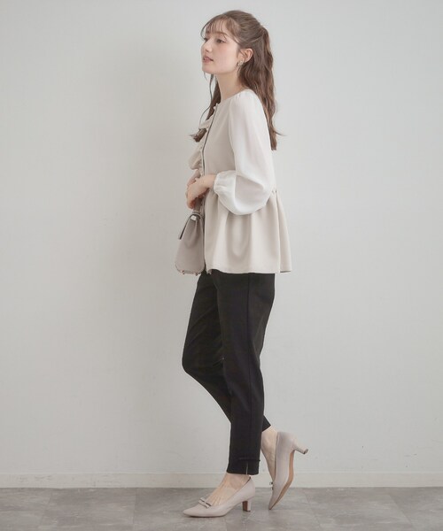 couture brooch（クチュールブローチ）の「リボンハイパーストレッチパンツ（その他パンツ・レディース・ブラック/ネイビー/ブラック系1・40/38/42/36）」の8枚目の写真