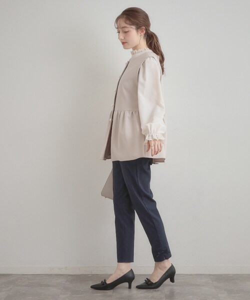 couture brooch（クチュールブローチ）の「リボンハイパーストレッチパンツ（その他パンツ・レディース・ブラック/ネイビー/ブラック系1・40/38/42/36）」の15枚目の写真