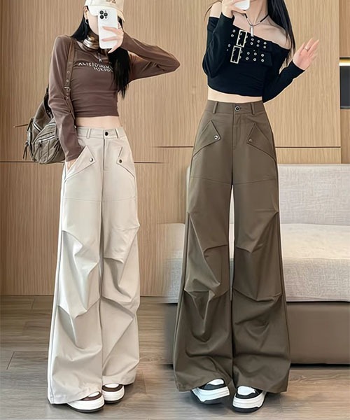 gossip!ロサンゼルス(ゴシップロサンゼルス)の「立体タックデザイン カーゴパンツ(カーゴパンツ・レディース・ブラウン/ブラック/アイボリー・L/M/S)」の12枚目の写真